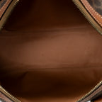 Handbag Vintage Mini Boston Brown Macadam Coated Canvas