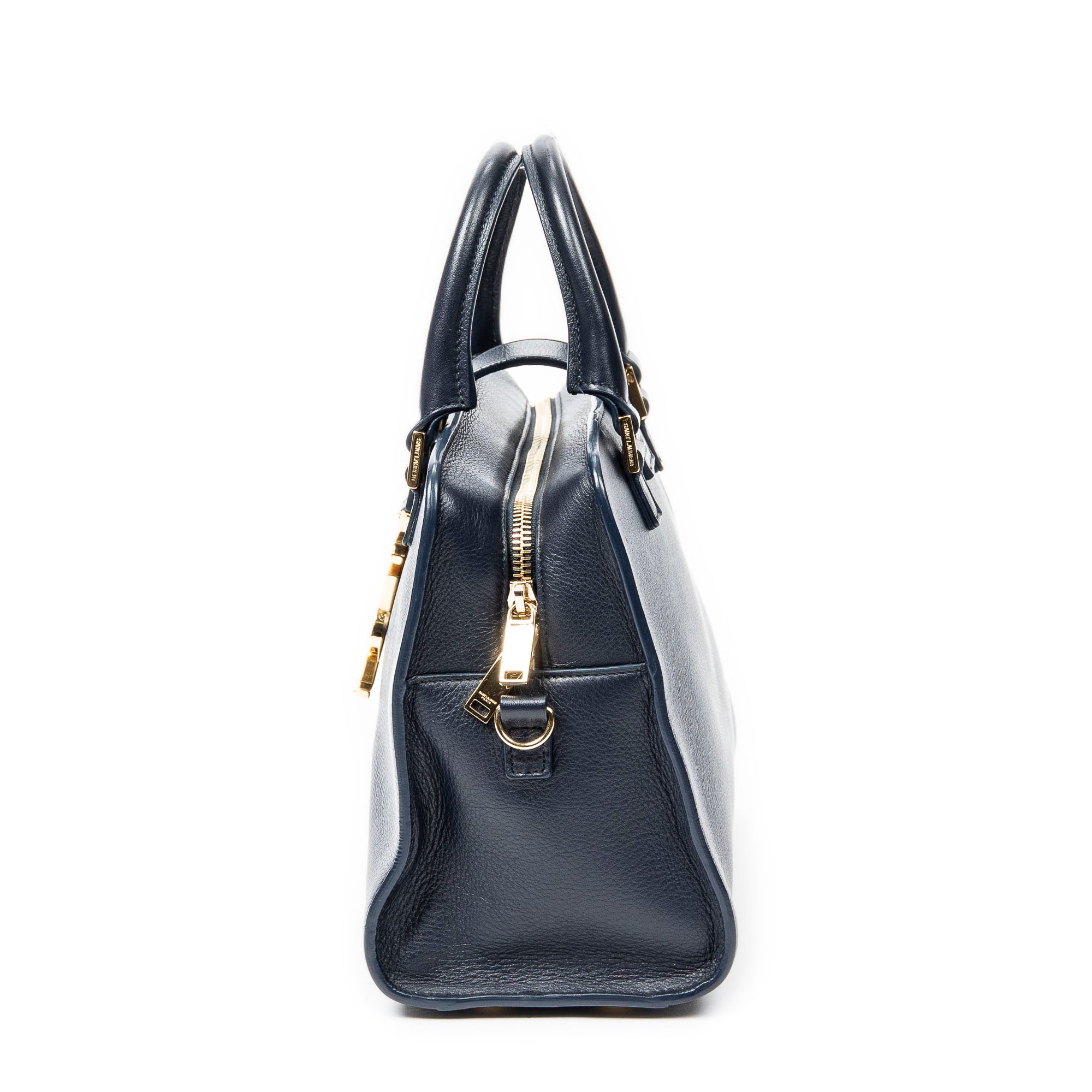 Handbag Baby Monogram Cabas Navy Grained Calfskin Leather