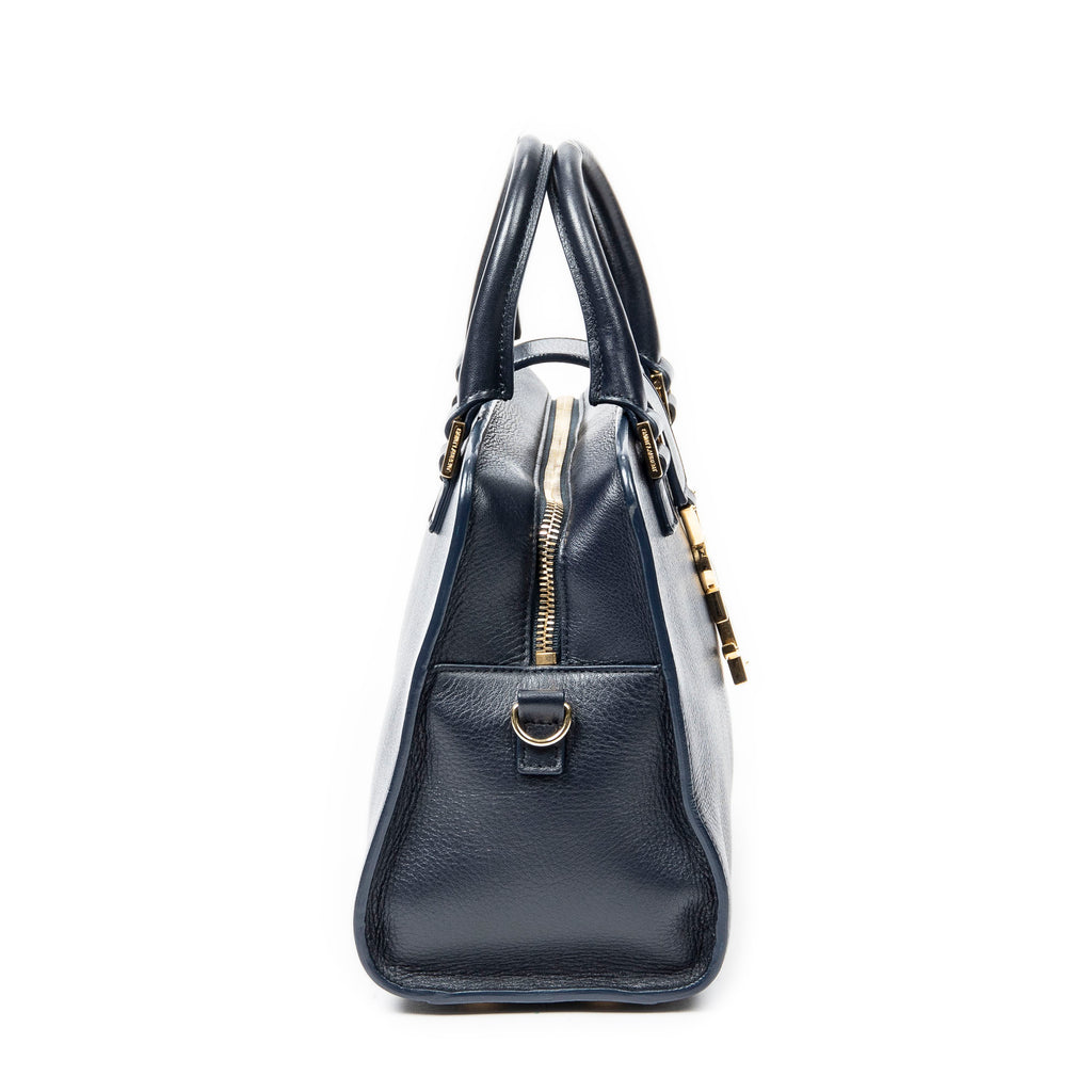Handbag Baby Monogram Cabas Navy Grained Calfskin Leather