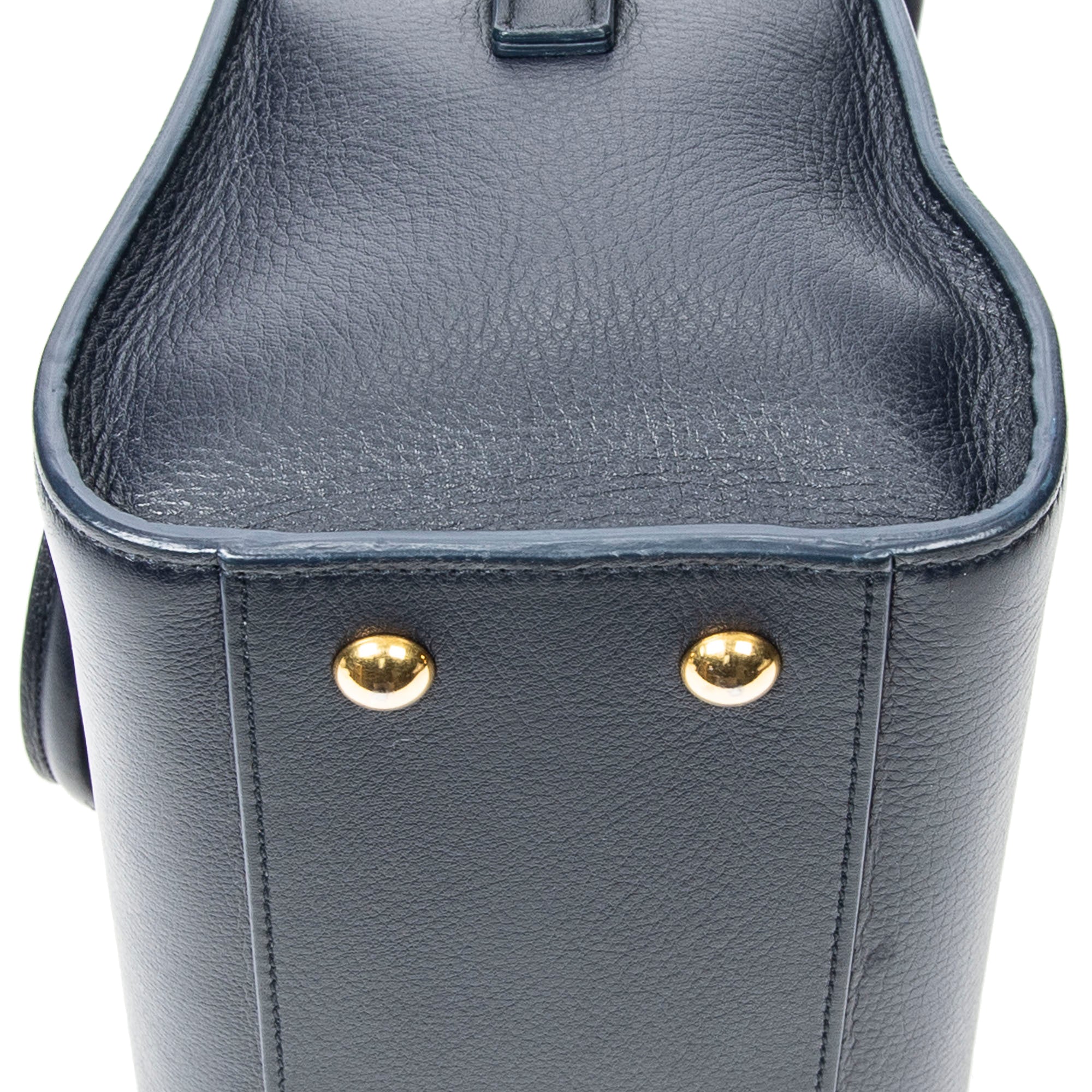 Handbag Baby Monogram Cabas Navy Grained Calfskin Leather