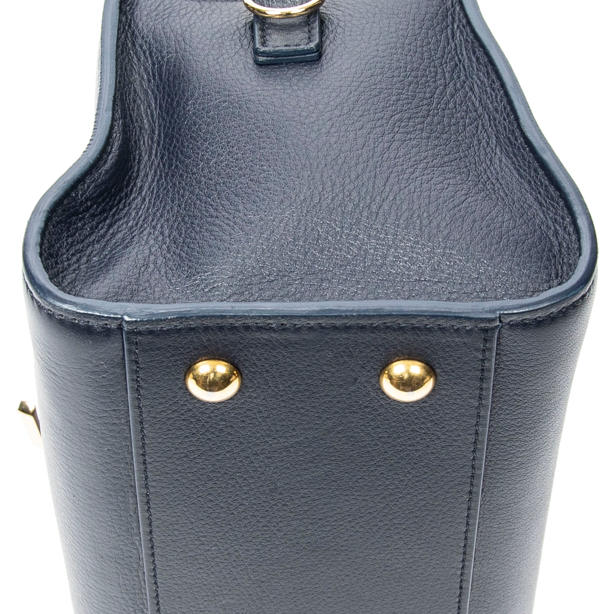 Handbag Baby Monogram Cabas Navy Grained Calfskin Leather