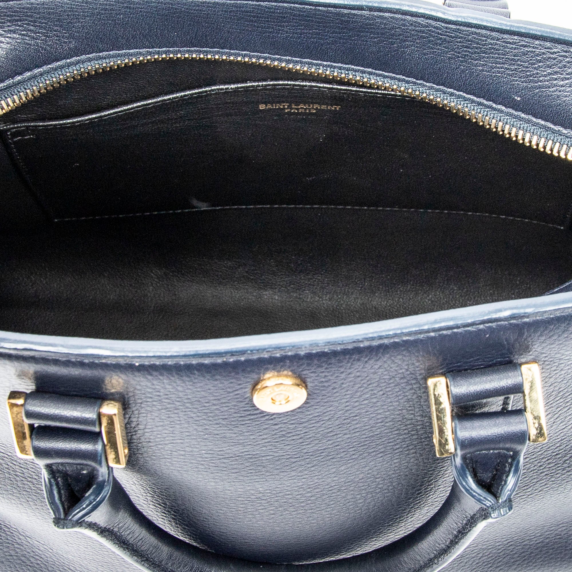 Handbag Baby Monogram Cabas Navy Grained Calfskin Leather