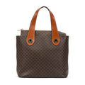 Handbag Vintage Zip Tote Brown Macadam Coated Canvas