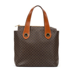 Handbag Vintage Zip Tote Brown Macadam Coated Canvas