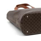 Handbag Vintage Zip Tote Brown Macadam Coated Canvas