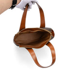 Handbag Vintage Zip Tote Brown Macadam Coated Canvas