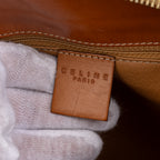 Handbag Vintage Zip Tote Brown Macadam Coated Canvas