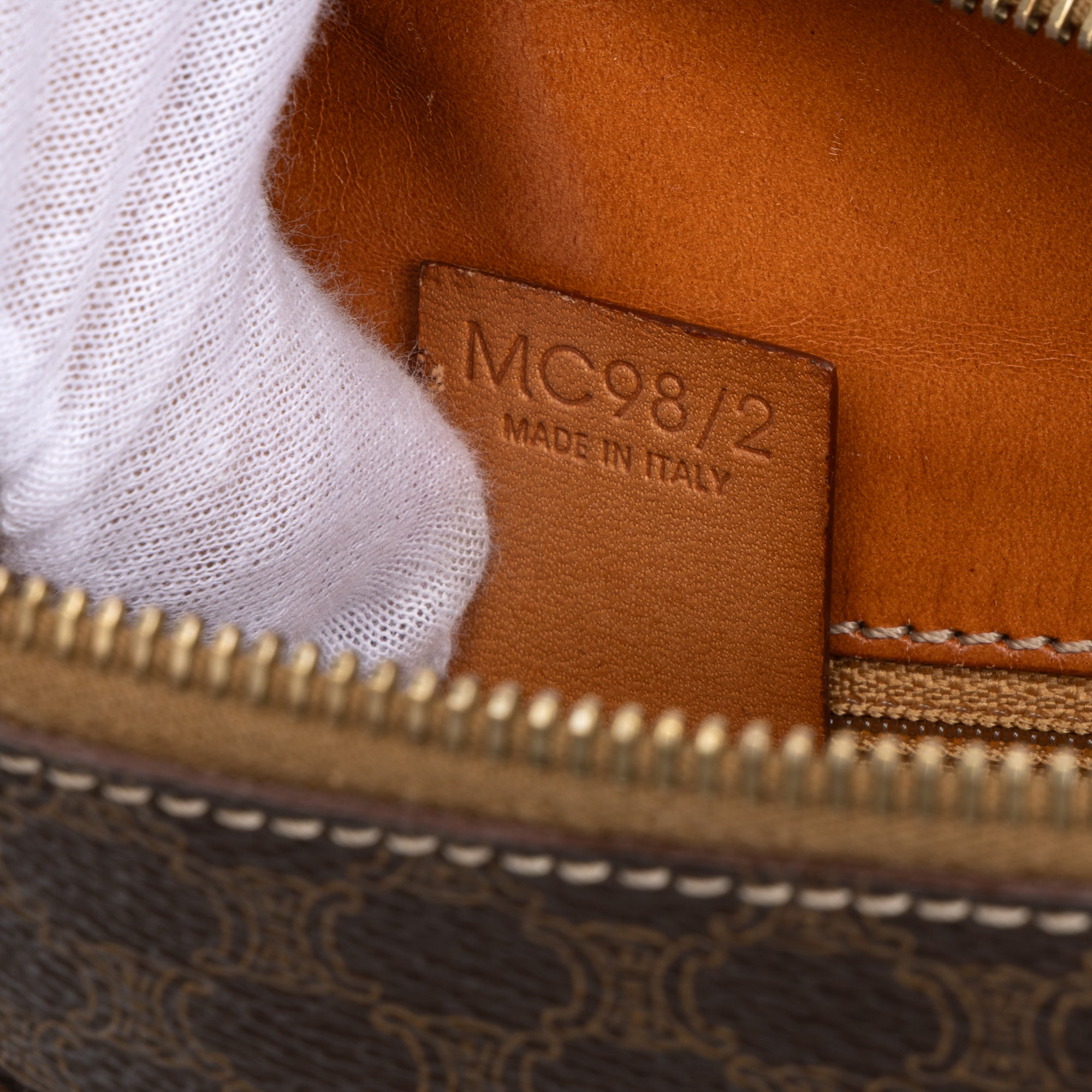 Handbag Vintage Zip Tote Brown Macadam Coated Canvas