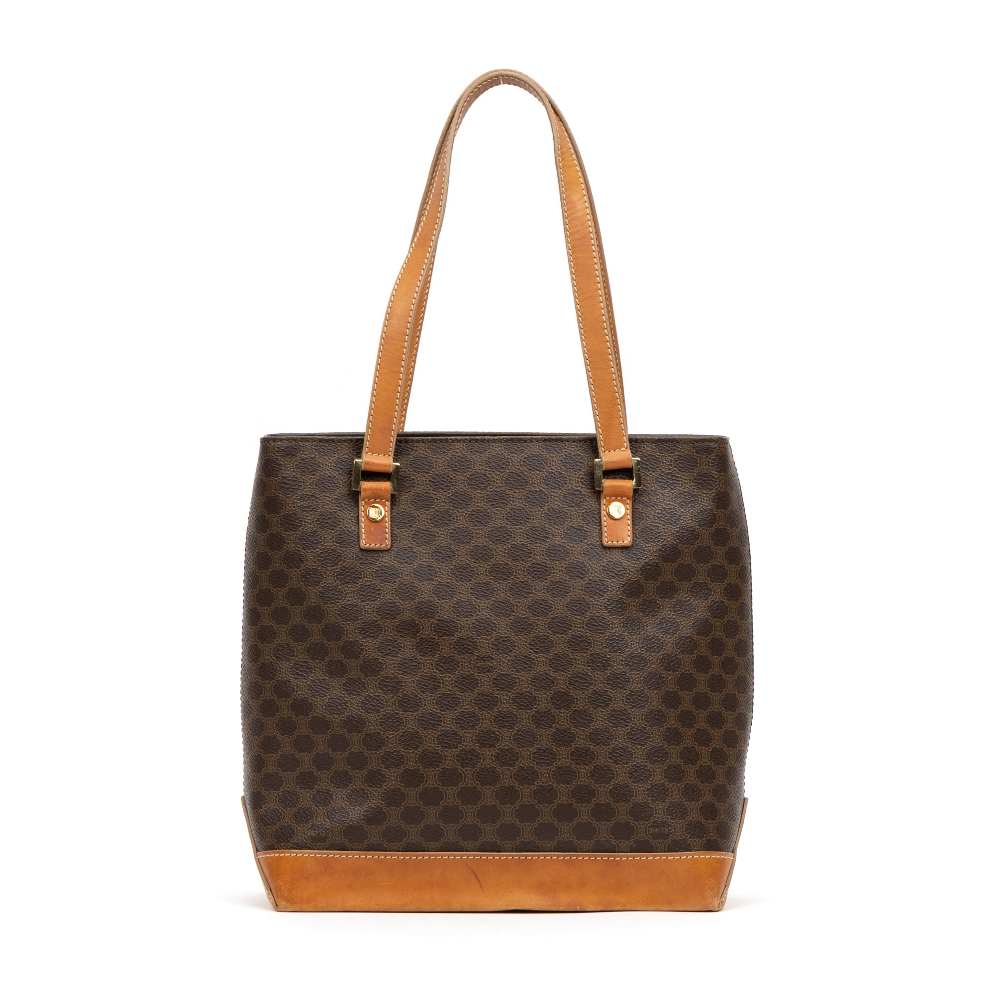 Shoulder bag Vertical Zip Tote Brown Macadam Coated Canvas