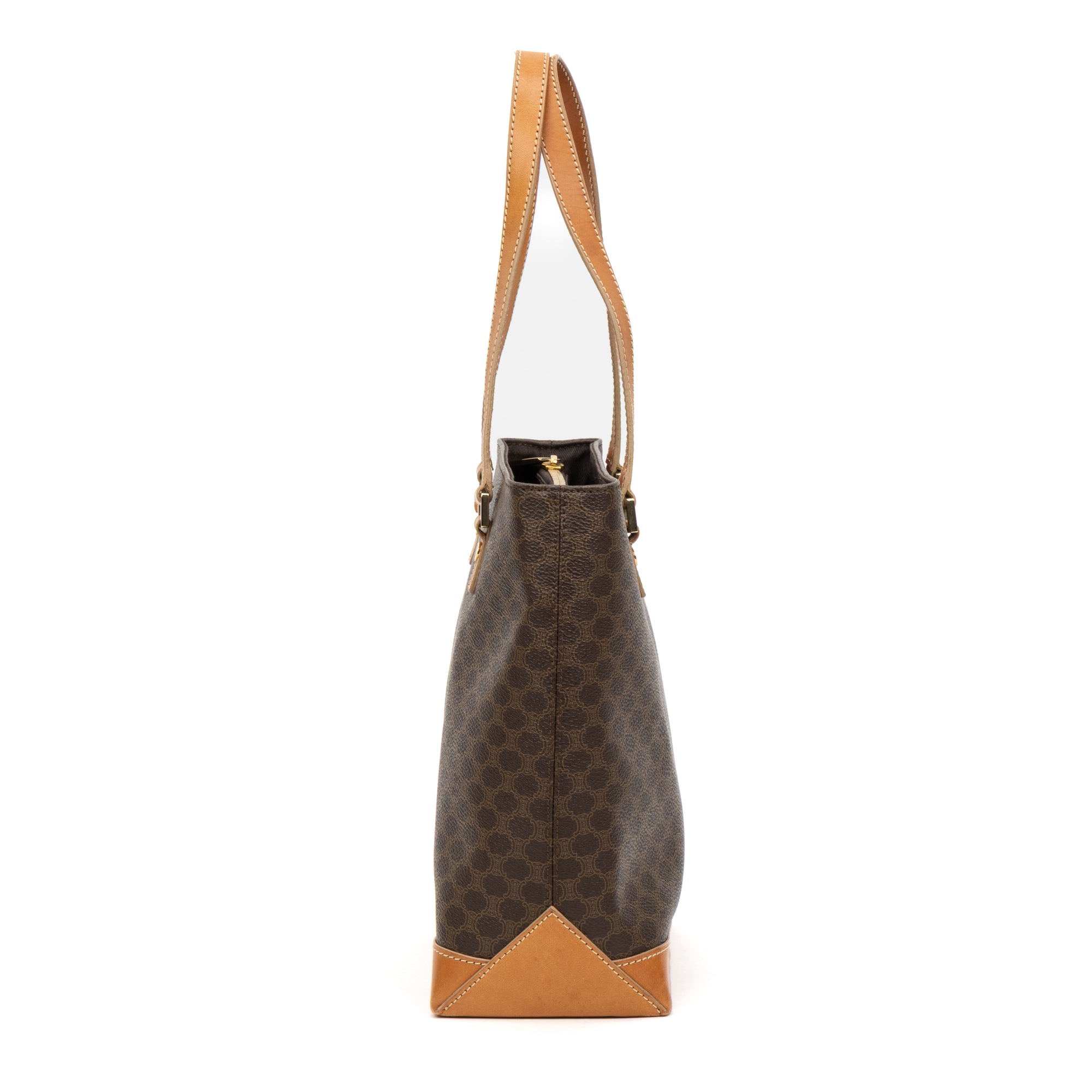 Shoulder bag Vertical Zip Tote Brown Macadam Coated Canvas