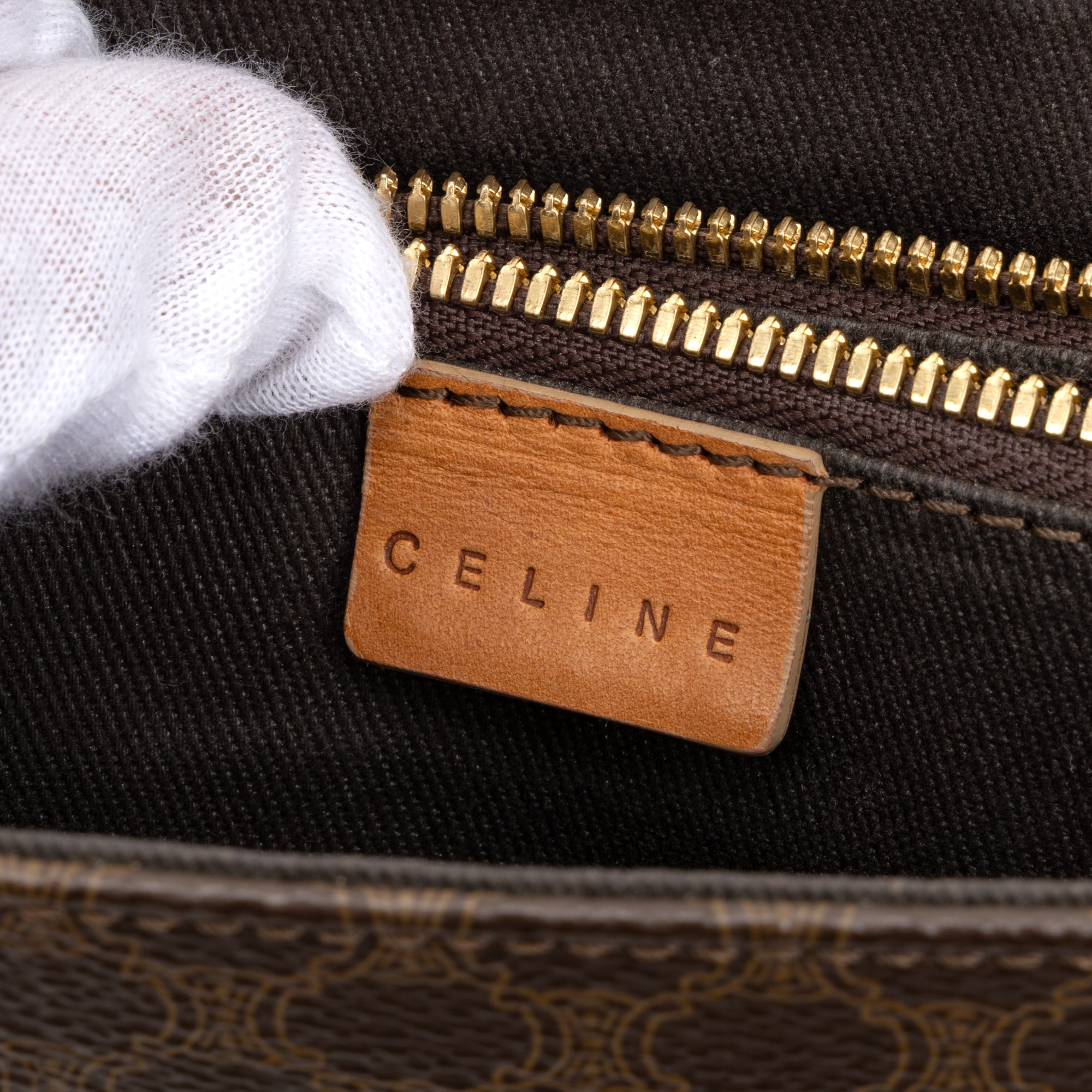 Shoulder bag Vertical Zip Tote Brown Macadam Coated Canvas
