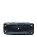 Handbag Large Lady Dior Zip Black Cannage Lambskin Leather