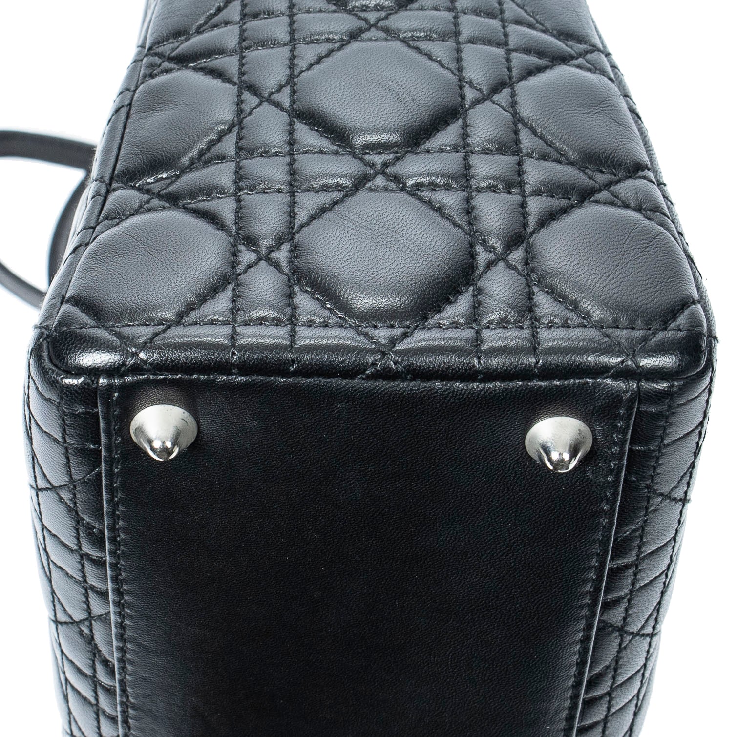Handbag Large Lady Dior Zip Black Cannage Lambskin Leather