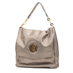 Shoulder bag Large Flap Shoulder Bag Gold Goatskin Leather