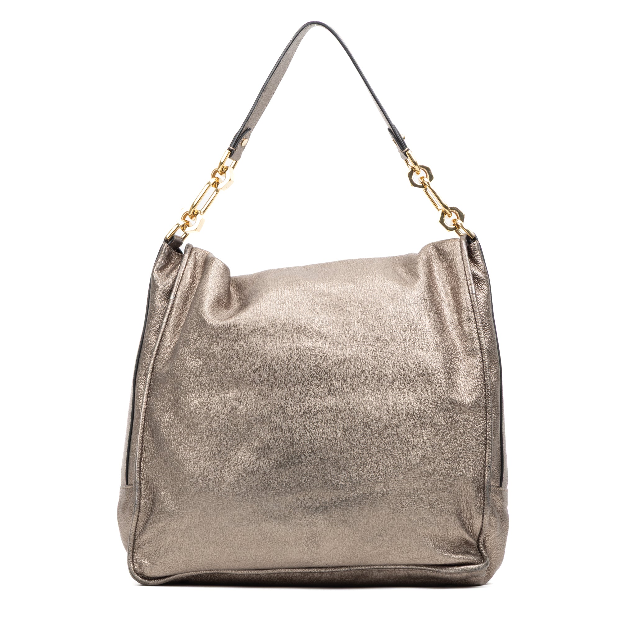Shoulder bag Large Flap Shoulder Bag Gold Goatskin Leather