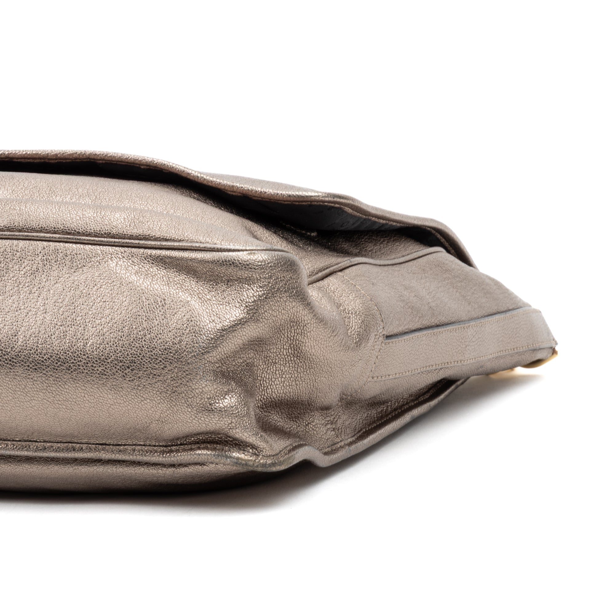 Shoulder bag Large Flap Shoulder Bag Gold Goatskin Leather