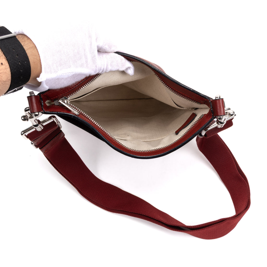 Shoulder bag Anagram Crossbody Maroon Grained Calfskin Leather
