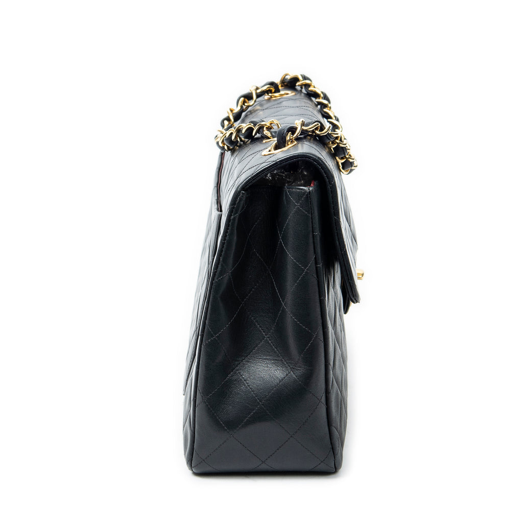 Shoulder bag Maxi Jumbo XL Flap Black Quilted Lambskin Leather