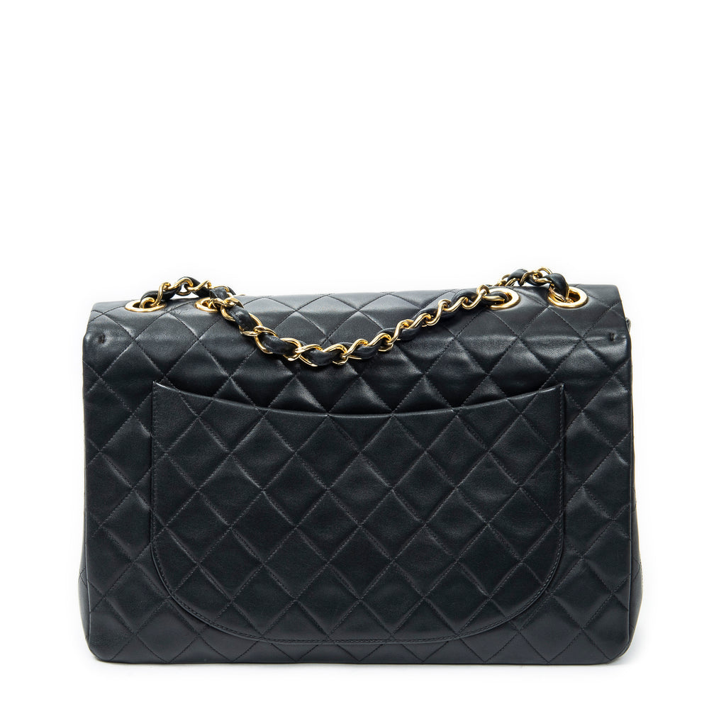 Shoulder bag Maxi Jumbo XL Flap Black Quilted Lambskin Leather