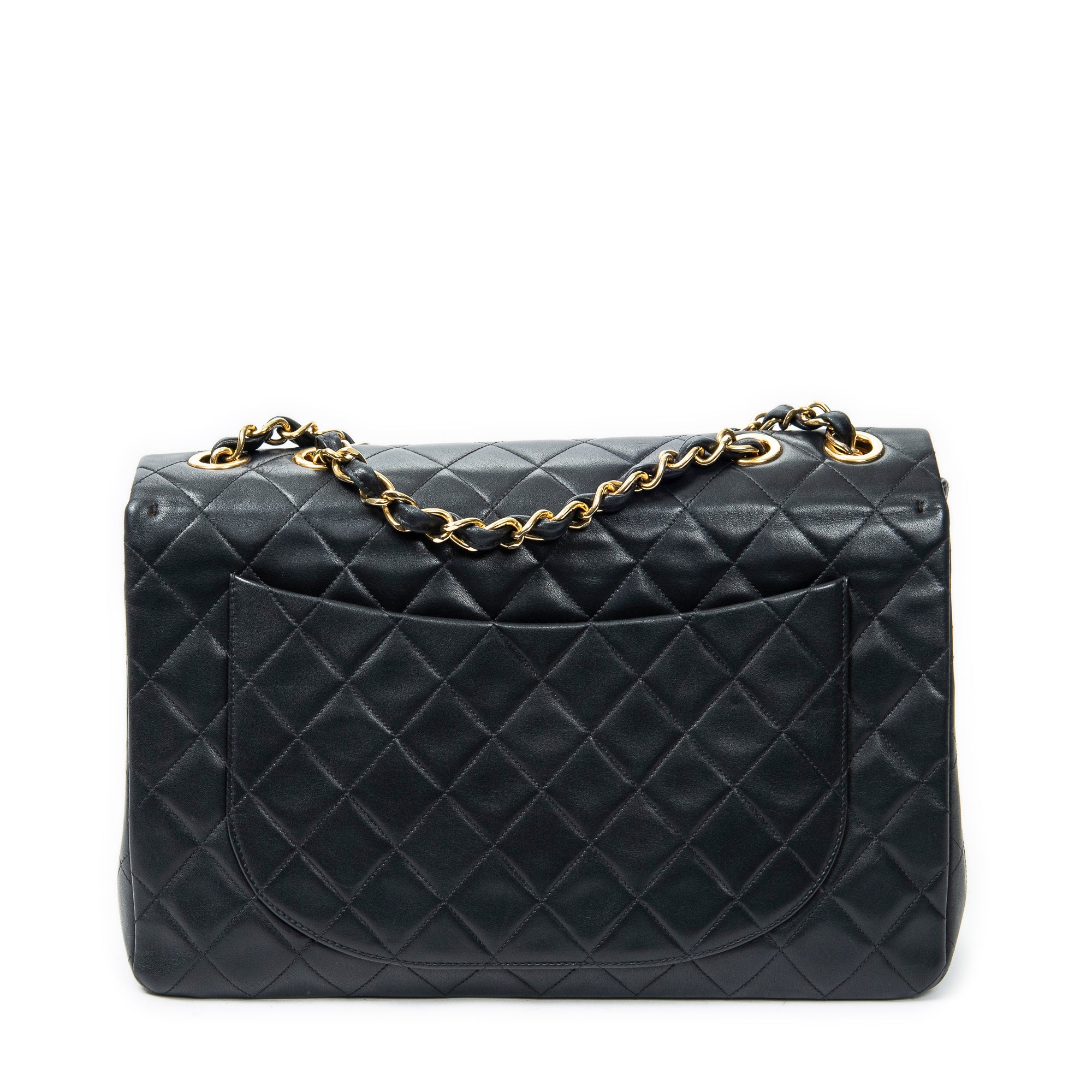 Shoulder bag Maxi Jumbo XL Flap Black Quilted Lambskin Leather