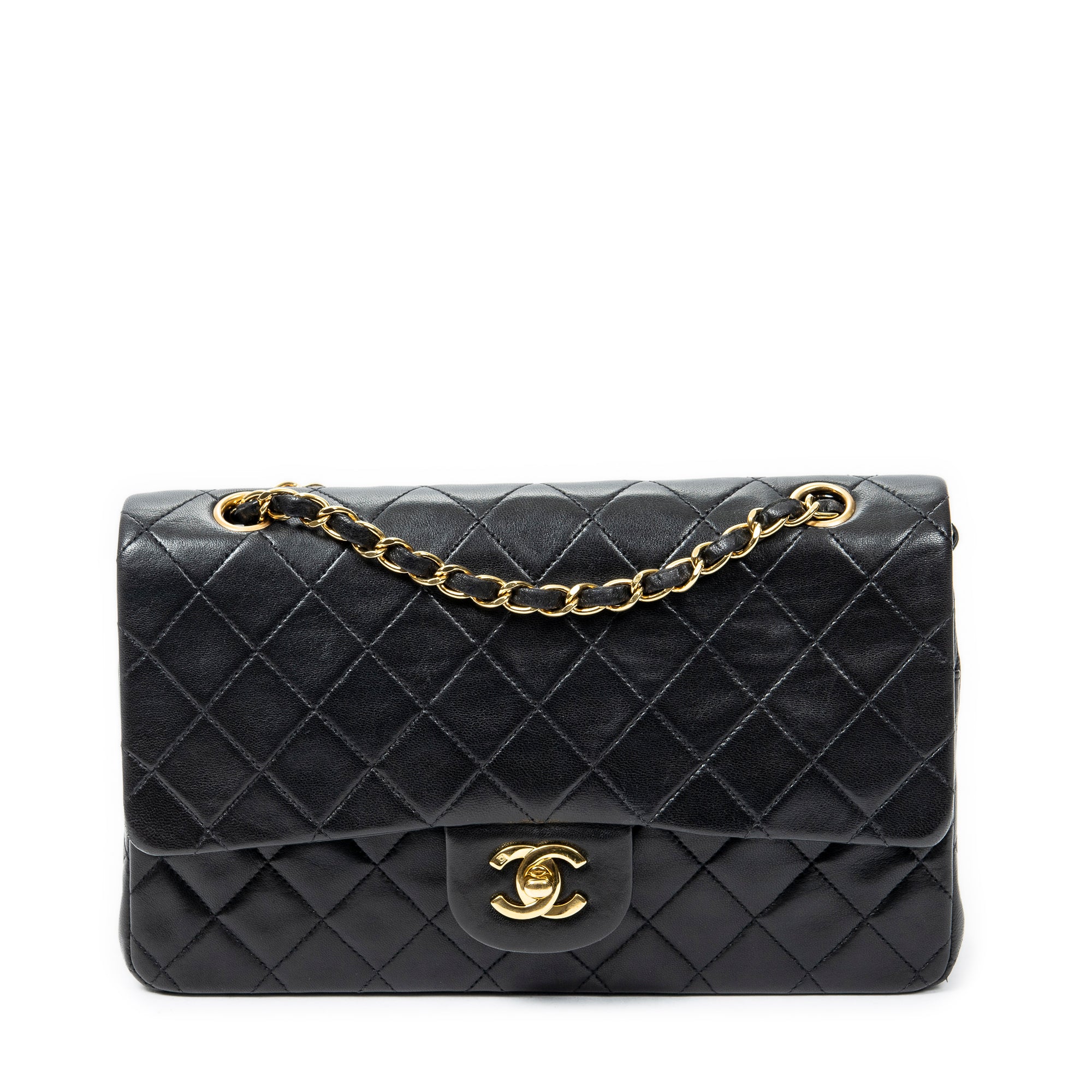 Shoulder bag Classic Double Flap 26 Black Quilted Lambskin Leather