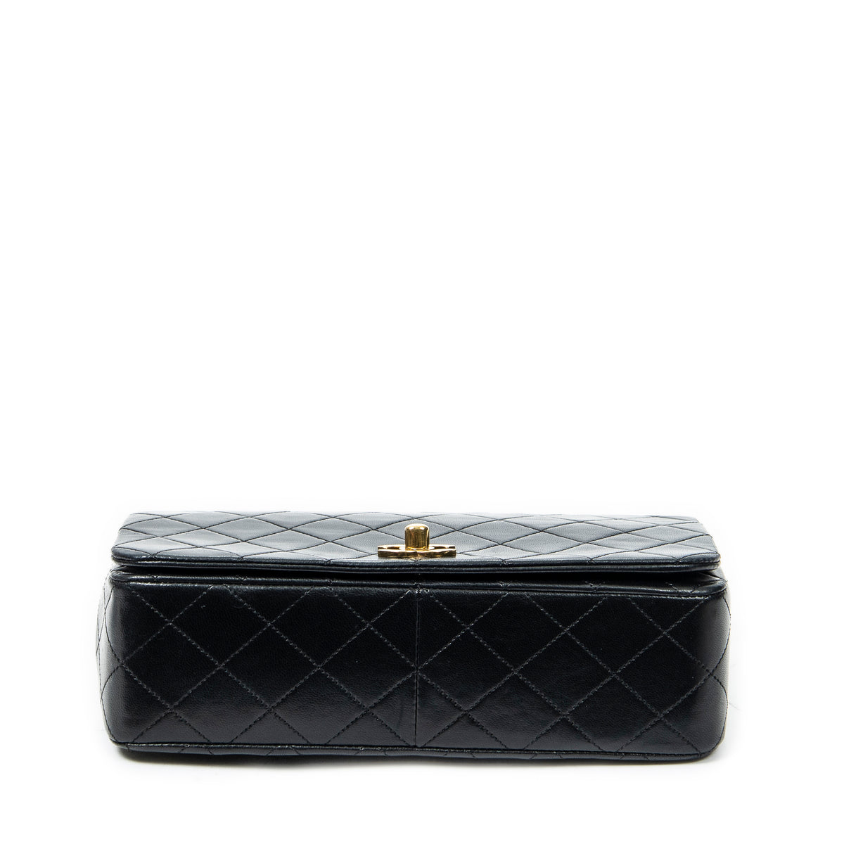 Sac à bandoulière Mademoiselle Full Flap en cuir d'agneau matelassé noir