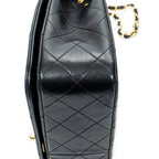 Sac à bandoulière Mademoiselle Full Flap en cuir d'agneau matelassé noir