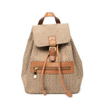 Backpack Front Zip Drawstring Backpack Beige C Macadam Canvas