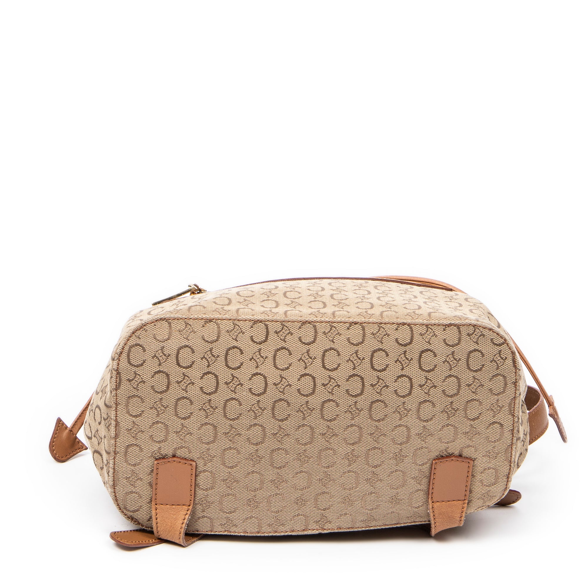 Backpack Front Zip Drawstring Backpack Beige C Macadam Canvas