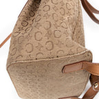 Backpack Front Zip Drawstring Backpack Beige C Macadam Canvas