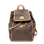 Backpack Drawstring Flap Backpack Beige Macadam Coated Canvas