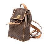 Backpack Drawstring Flap Backpack Beige Macadam Coated Canvas