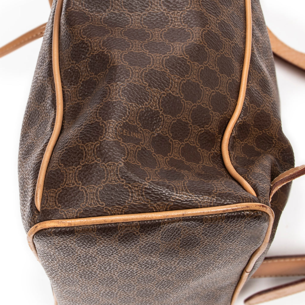 Backpack Drawstring Flap Backpack Beige Macadam Coated Canvas