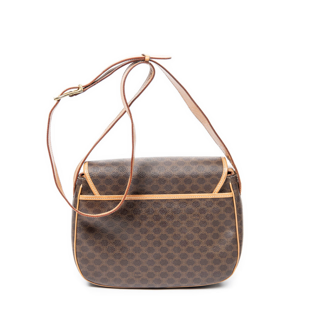 Shoulder bag Vintage Flap Crossbody Brown Coated Canvas
