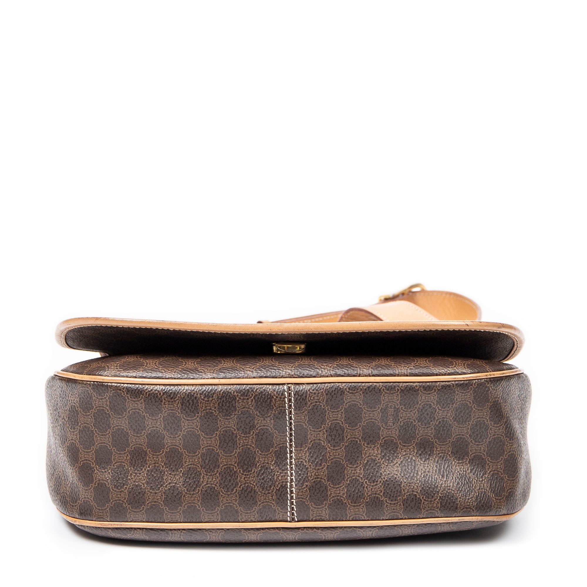 Shoulder bag Vintage Flap Crossbody Brown Coated Canvas