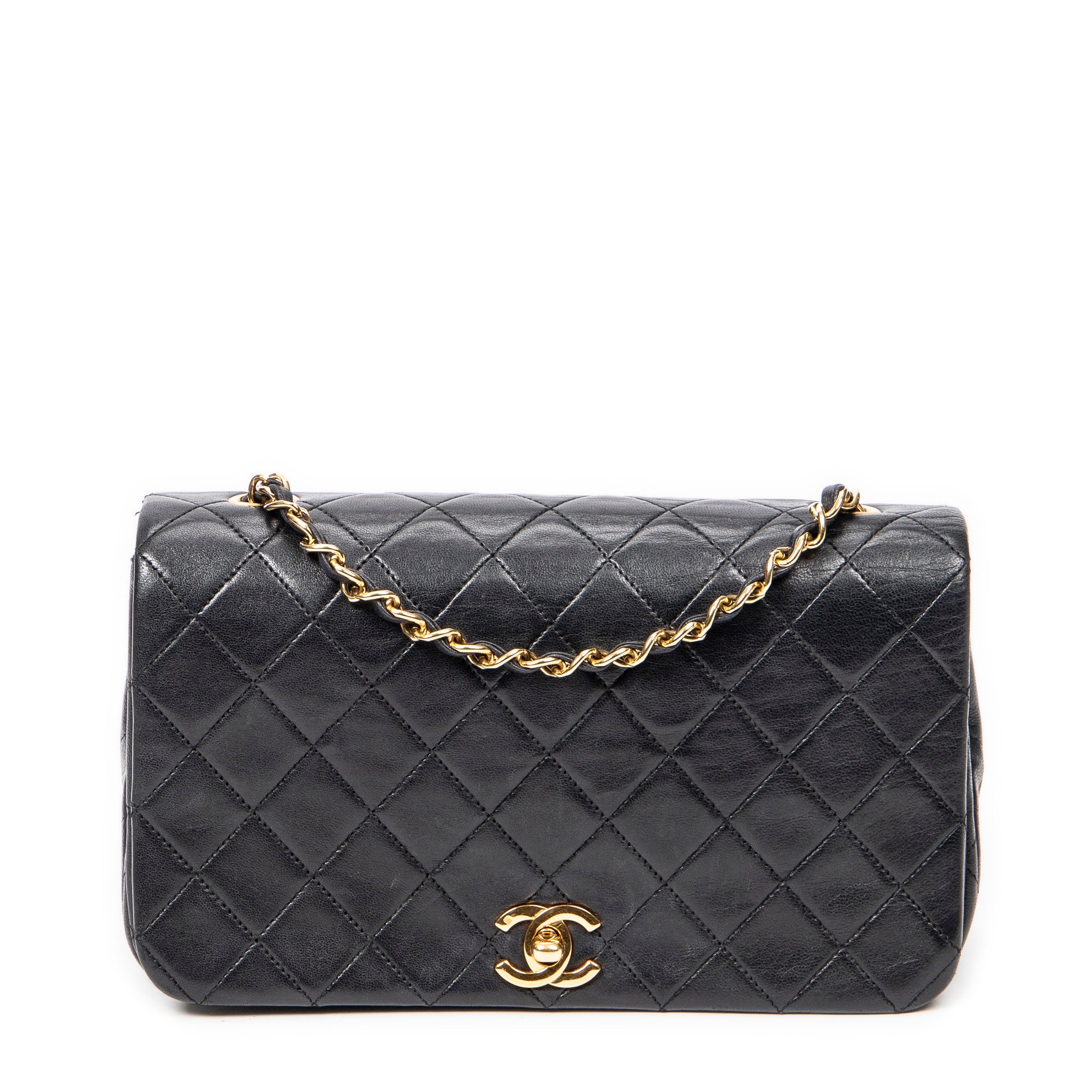 Shoulder bag CC Turn Lock Mademoiselle Full Flap Black Quilted Lambskin Leather