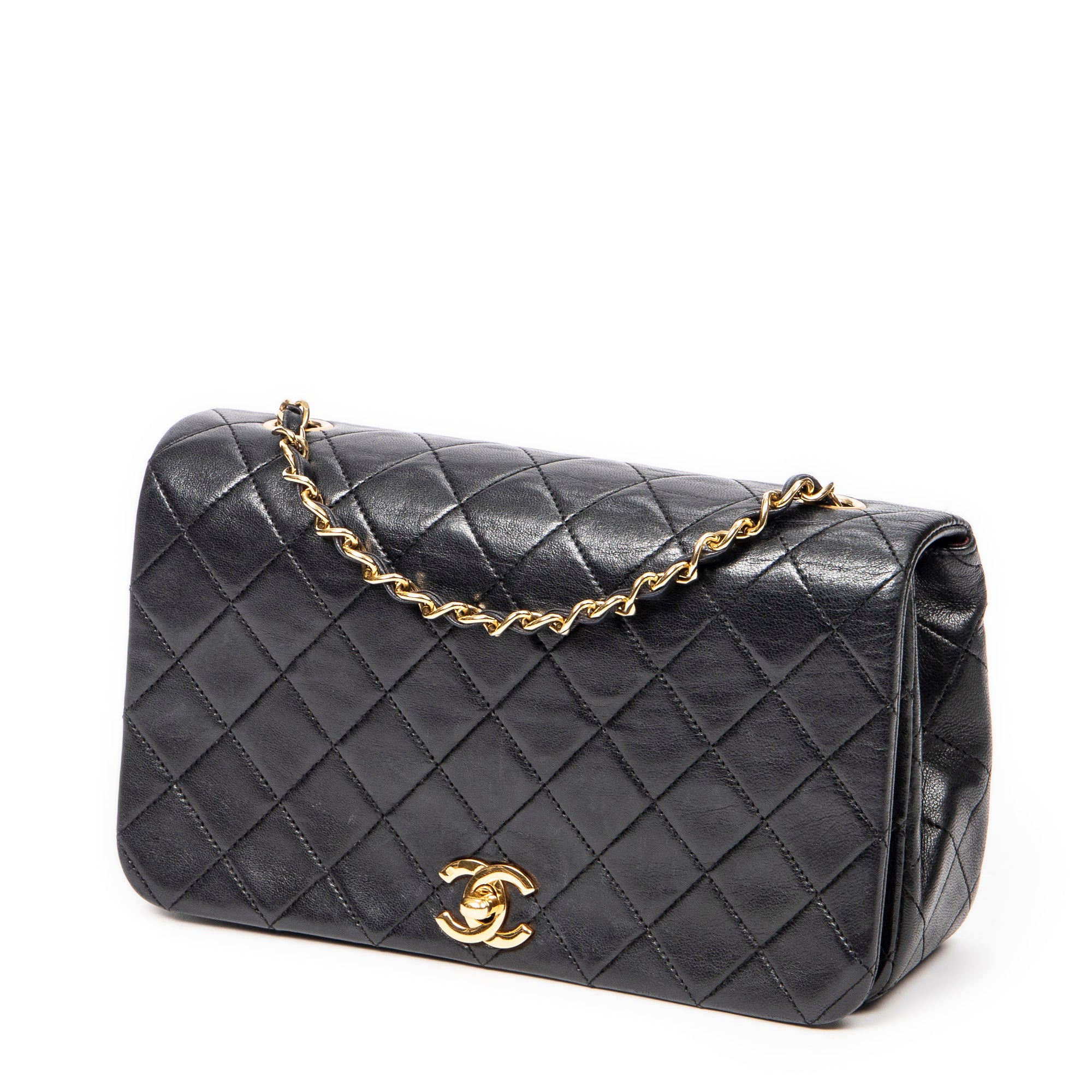Shoulder bag CC Turn Lock Mademoiselle Full Flap Black Quilted Lambskin Leather
