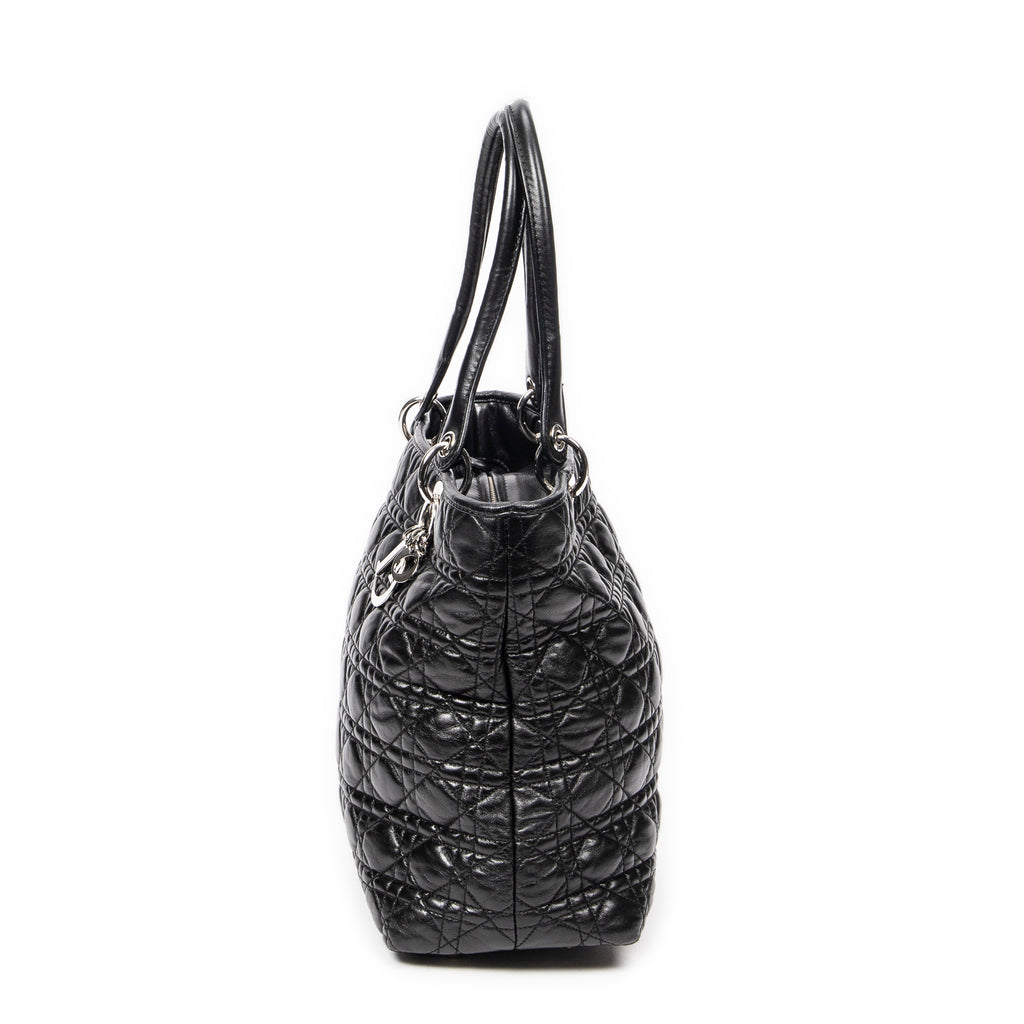 Shoulder bag Medium Soft Shopping Tote Black Cannage Lambskin Leather