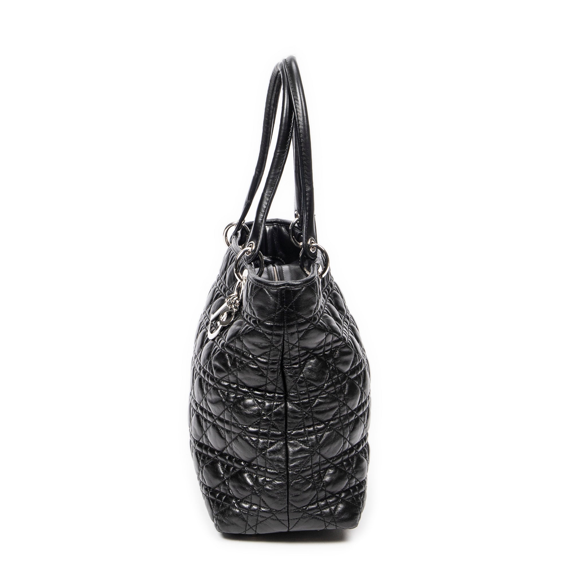 Shoulder bag Medium Soft Shopping Tote Black Cannage Lambskin Leather