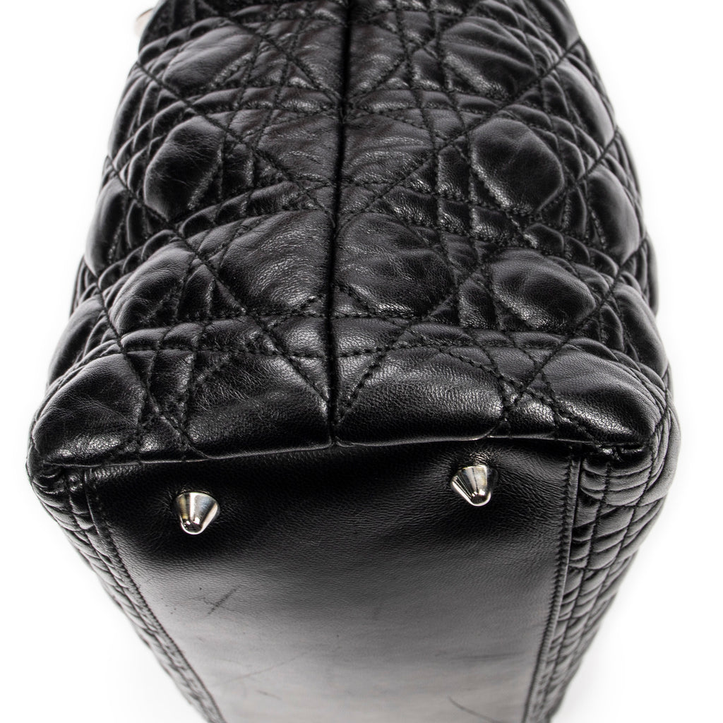Shoulder bag Medium Soft Shopping Tote Black Cannage Lambskin Leather