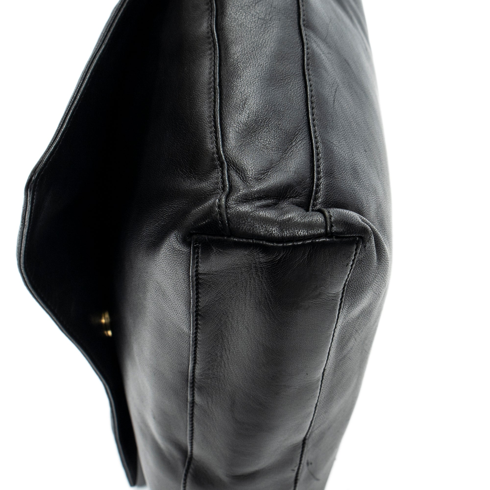 Shoulder bag Vintage Flap Messenger Black Calfskin Leather