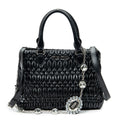Bolso de hombro Mediano Crystal Tote Piel Matelassé Negra
