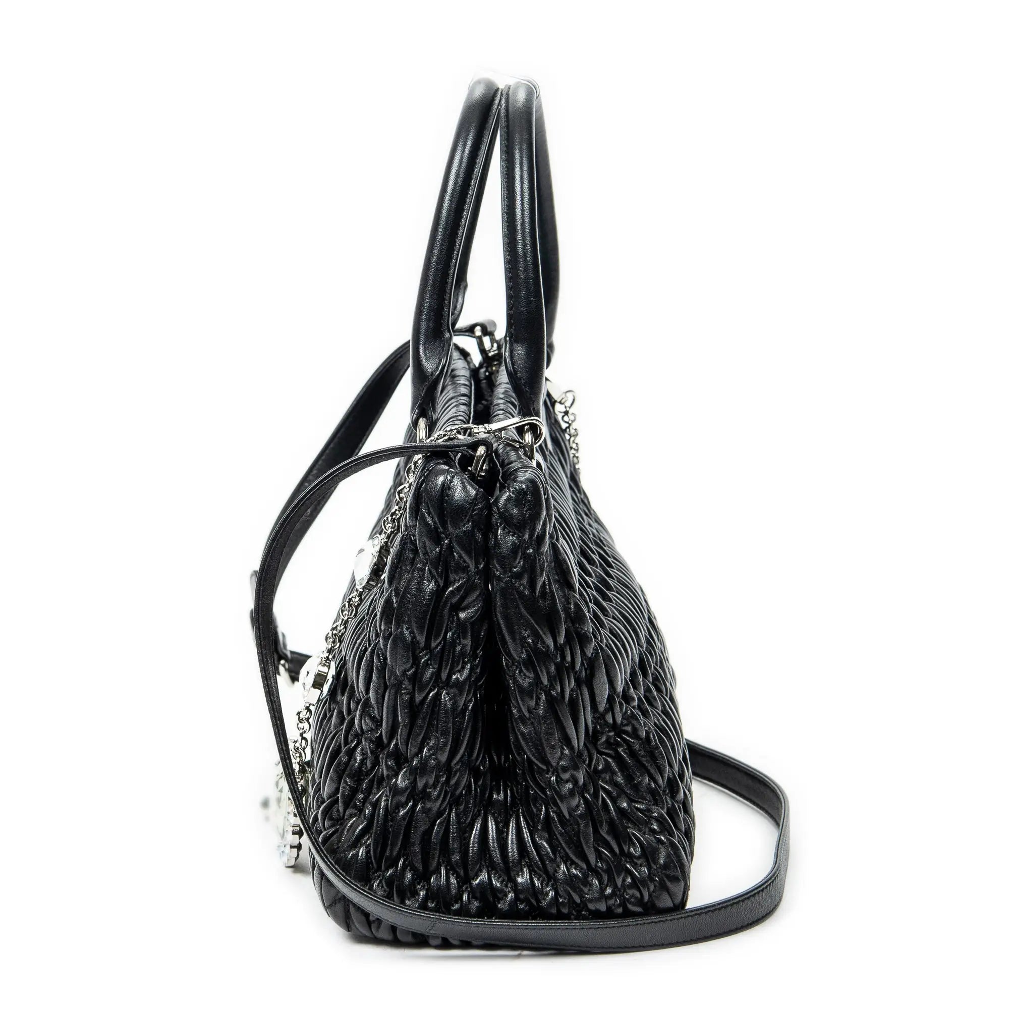 Shoulder bag Medium Crystal Tote Black Matelasse Leather