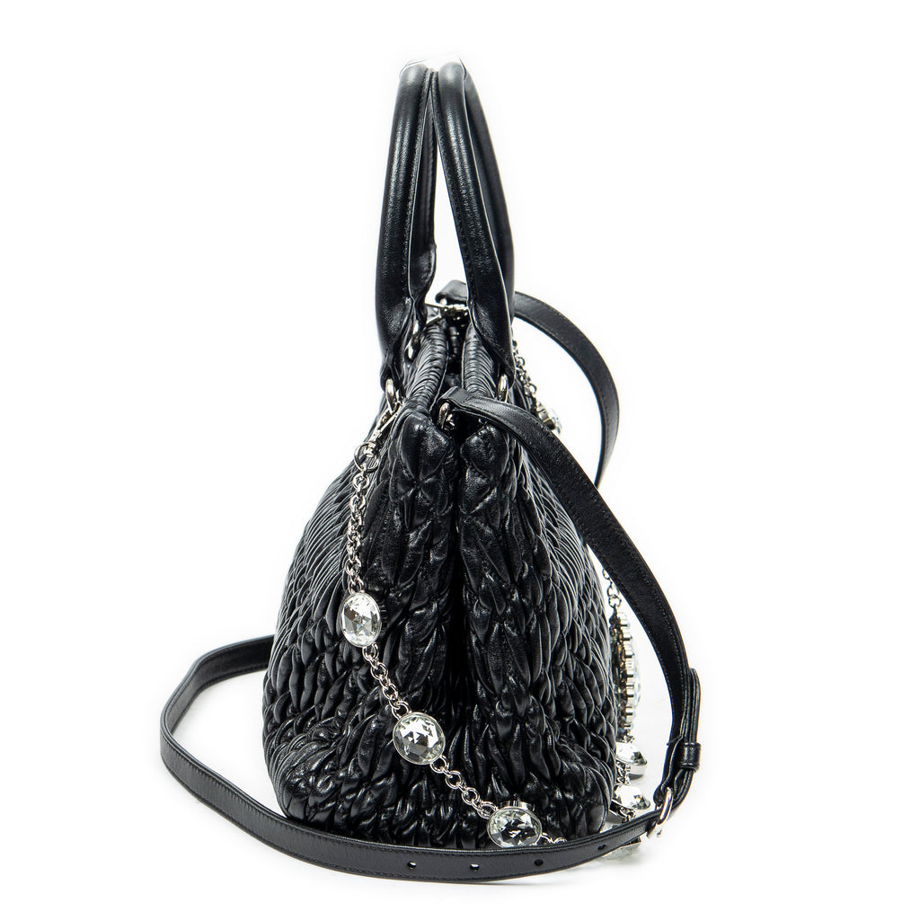 Shoulder bag Medium Crystal Tote Black Matelasse Leather
