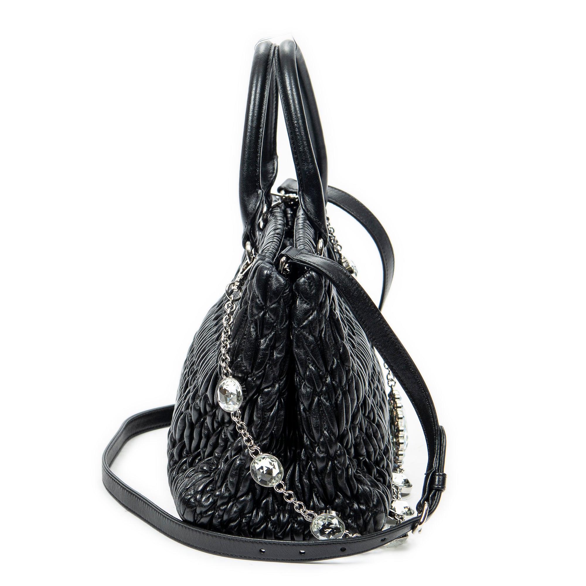 Shoulder bag Medium Crystal Tote Black Matelasse Leather
