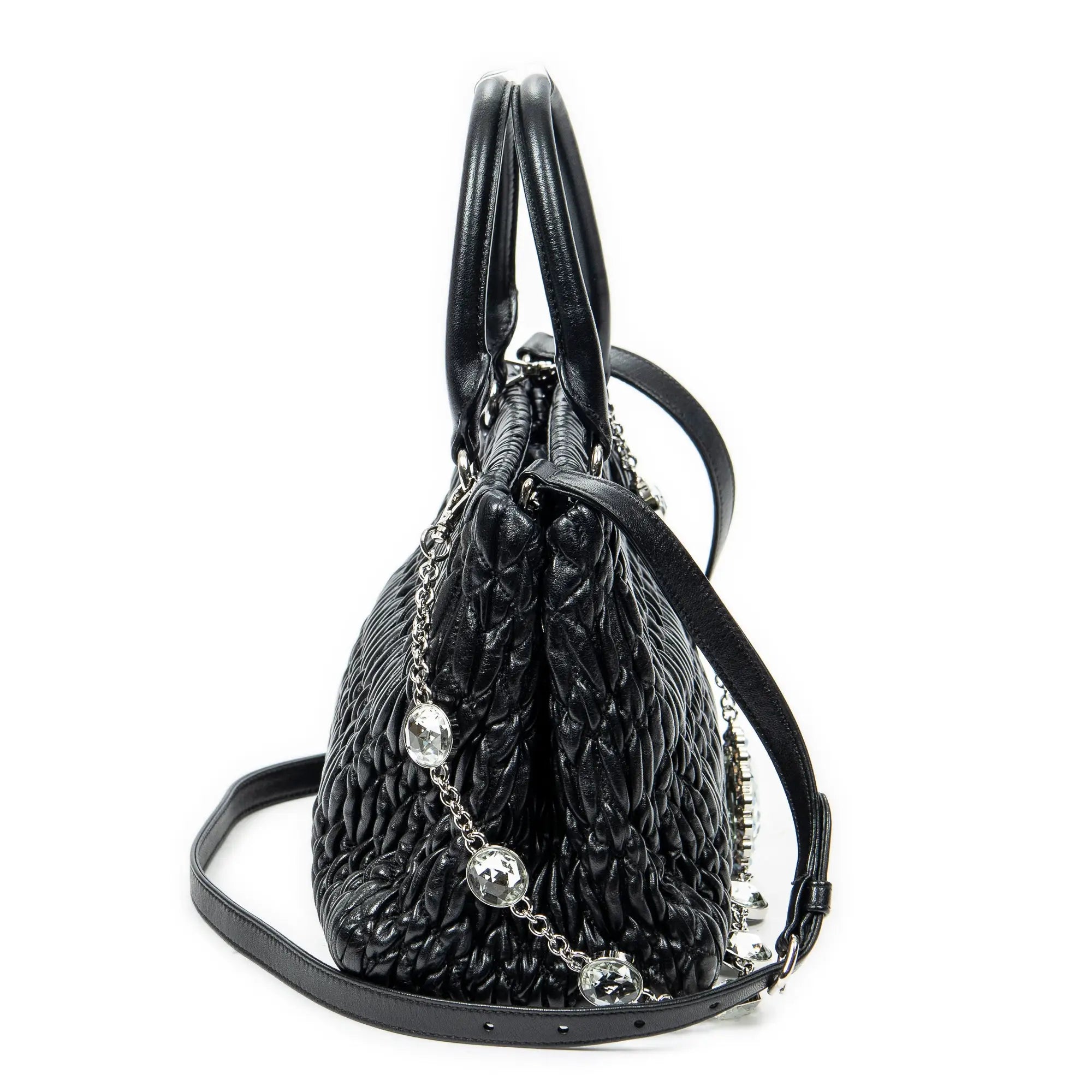 Shoulder bag Medium Crystal Tote Black Matelasse Leather