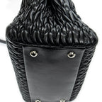 Bolso de hombro Mediano Crystal Tote Piel Matelassé Negra