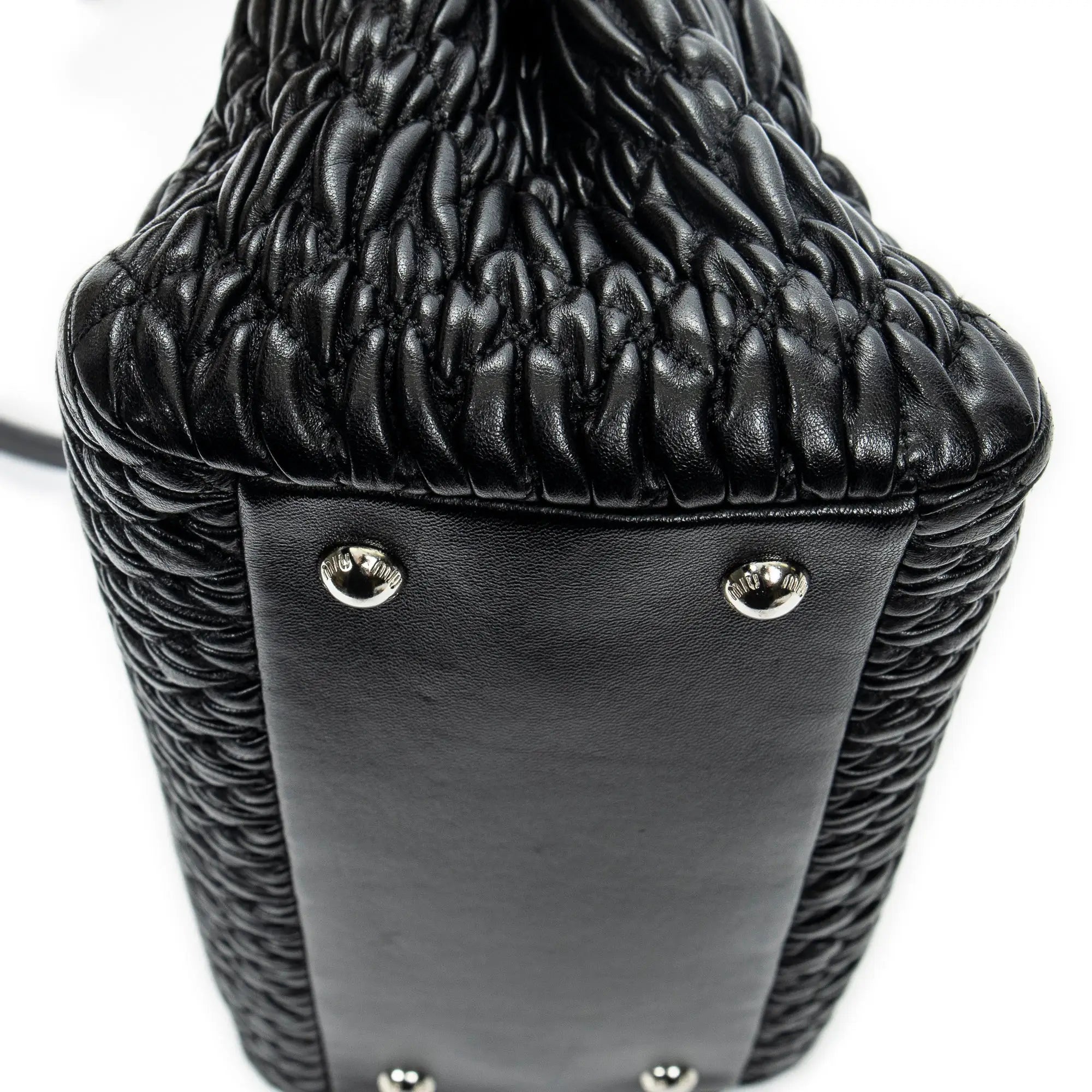 Bolso de hombro Mediano Crystal Tote Piel Matelassé Negra