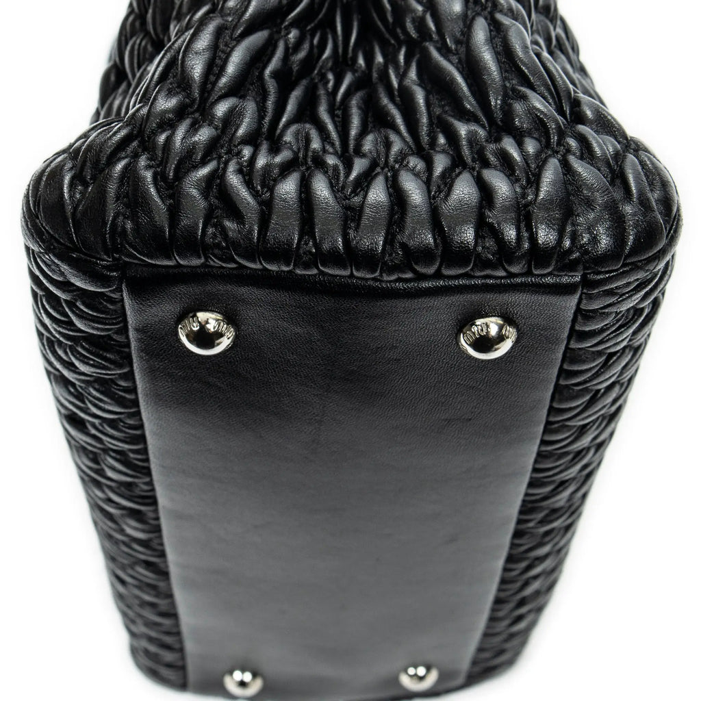 Bolso de hombro Mediano Crystal Tote Piel Matelassé Negra