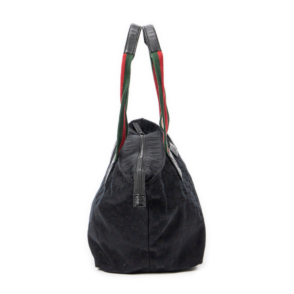 Shoulder bag Medium Web Trapeze Tote Black Monogrammed Canvas